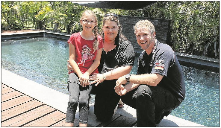 From Left: Mackenziee Lawler, mother Raelene Lawler and Australian Energy Systems Andrew Bain